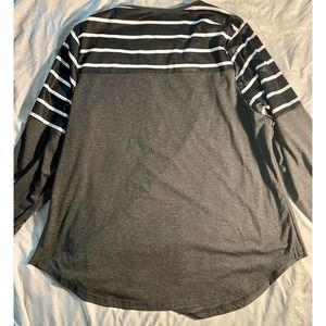 Shein Curve Striped Shirt with Brown Pocket Size 2XL